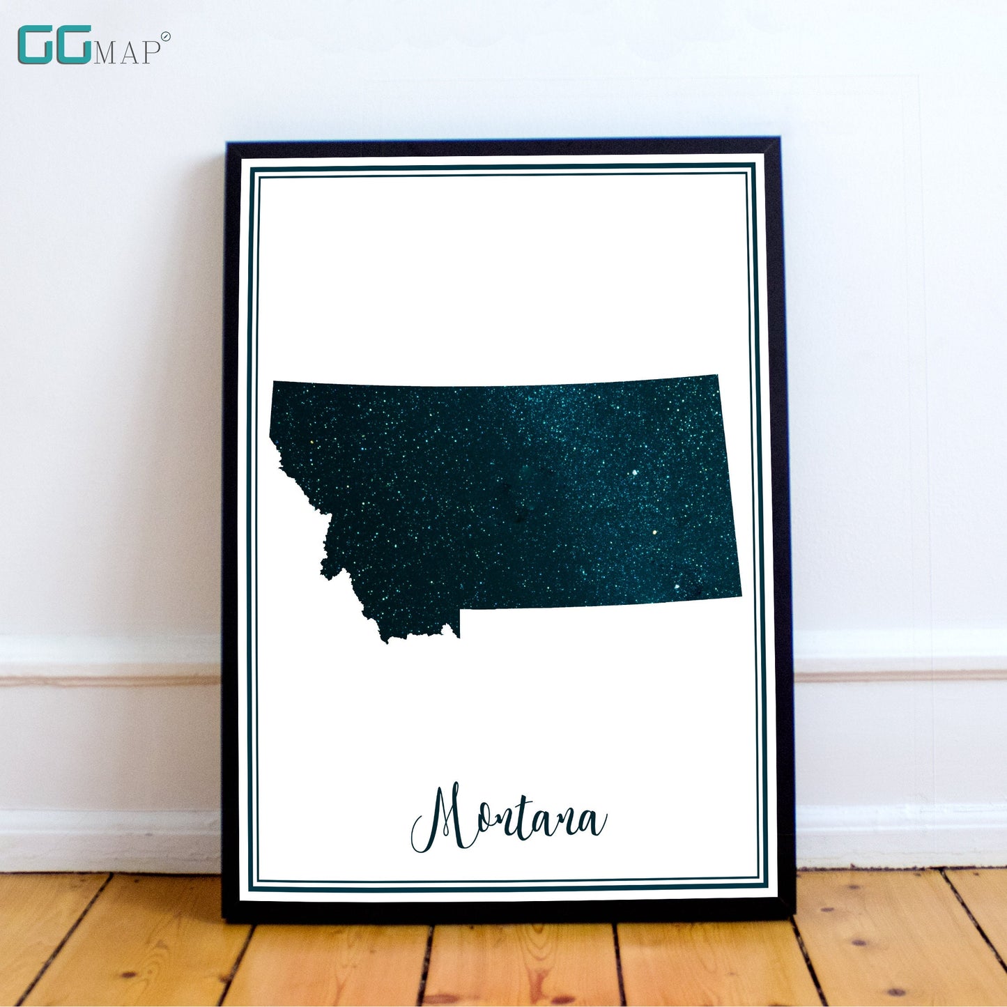 MONTANA map - Montana stars map - Idaho Travel poster - Home Decor - Wall decor - Office map - Montana gift - GeoGIS studio