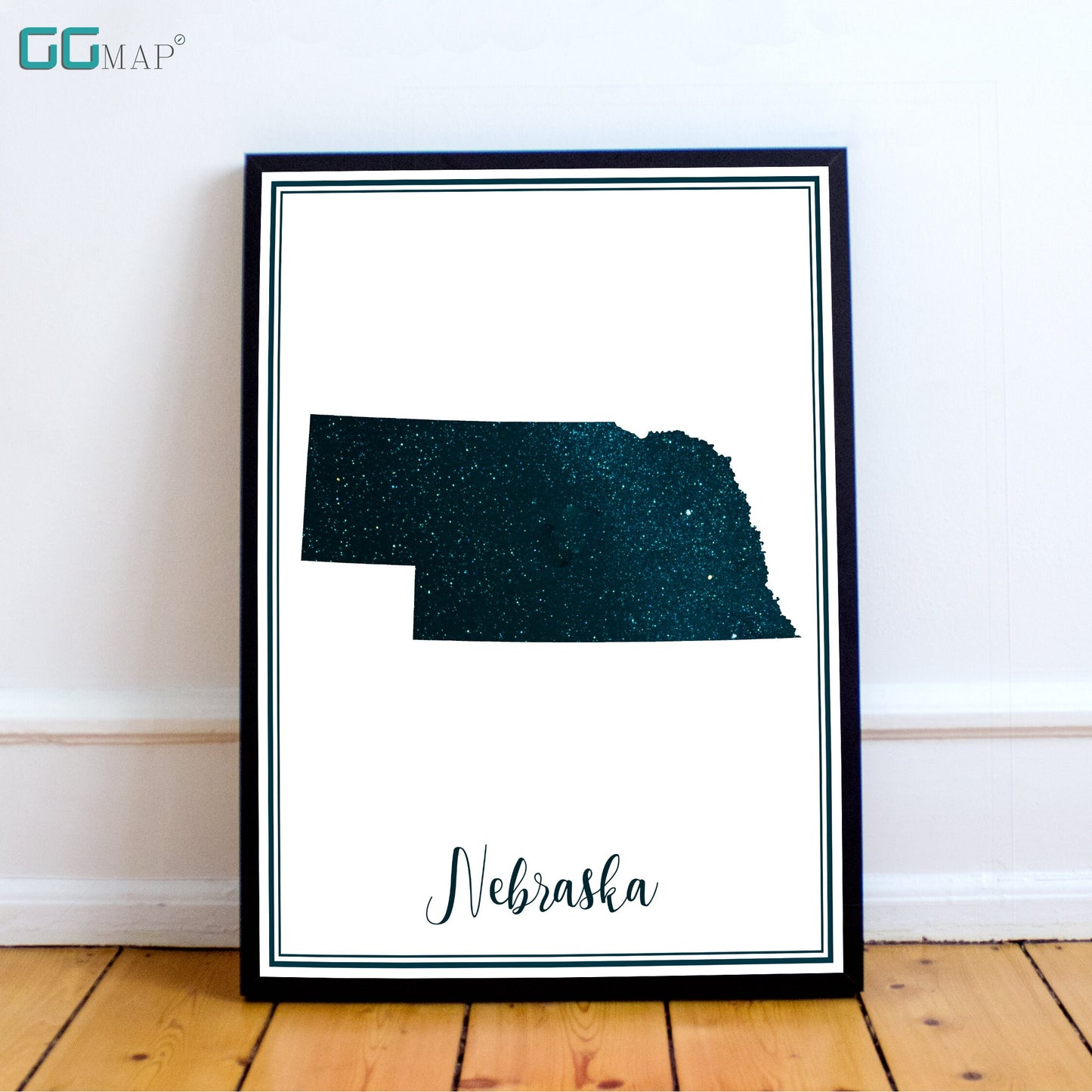 NEBRASKA map - Nebraska stars map - Nebraska Travel poster - Home Decor - Wall decor - Office map - Nebraska gift - GeoGIS studio