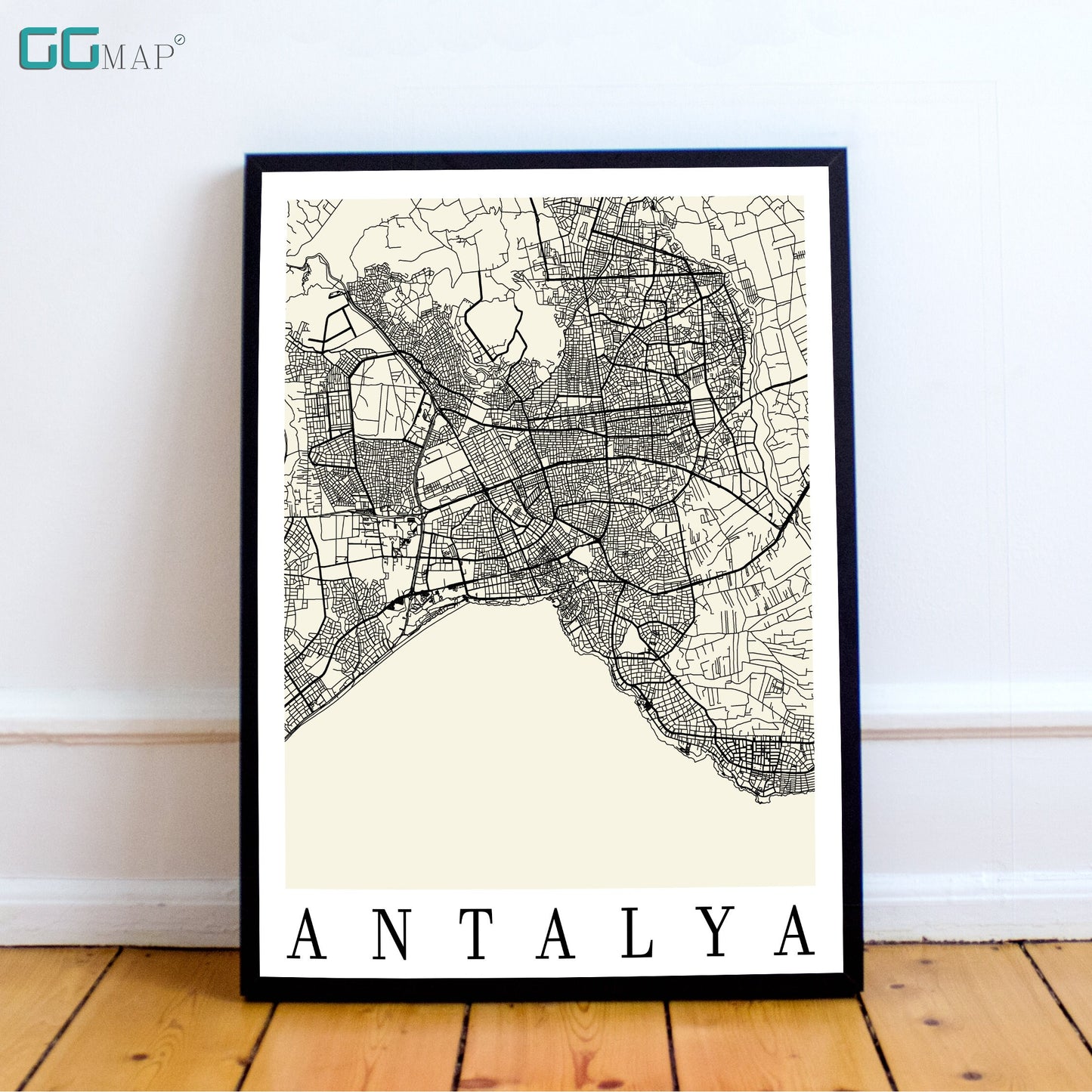 City map of ANTALYA - Home Decor - Wall decor - Office map - Travel map - Print map - Poster city map - Antalya map - Map art - Turkey