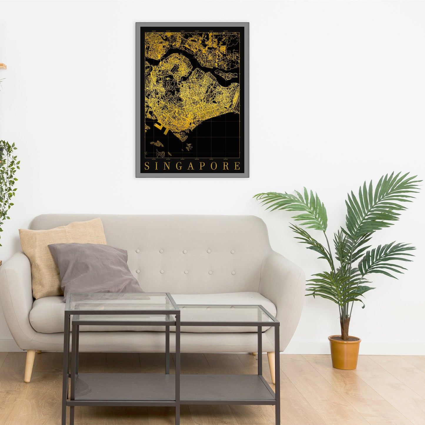 City map of SINGAPORE - Singapore Black Gold map - Home Decor - Travel map - Print map - Singapore map - Map art - Malaysia - GGMap