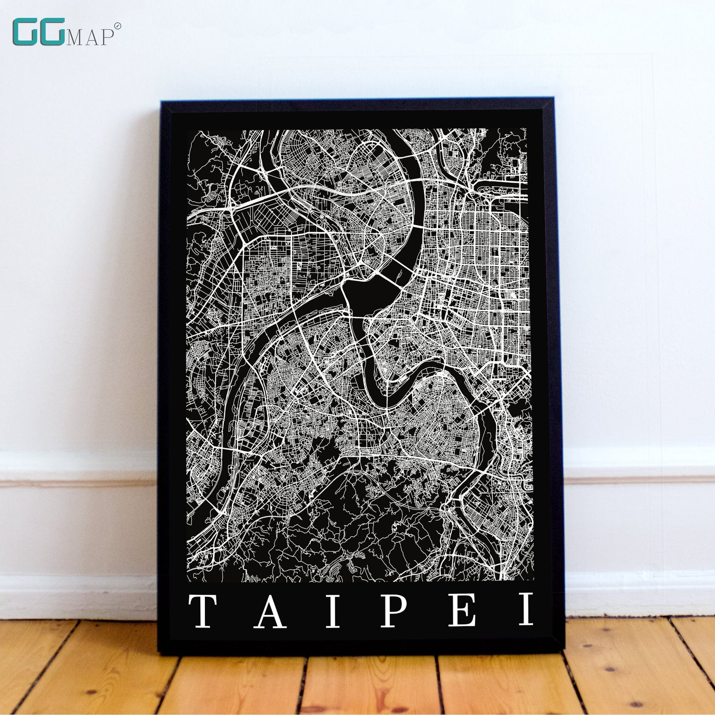 City map of TAIPEI - Taipei Open Dark map - Home Decor - Travel map - Print map - Taipei map - Map art - Taiwan - GGMap