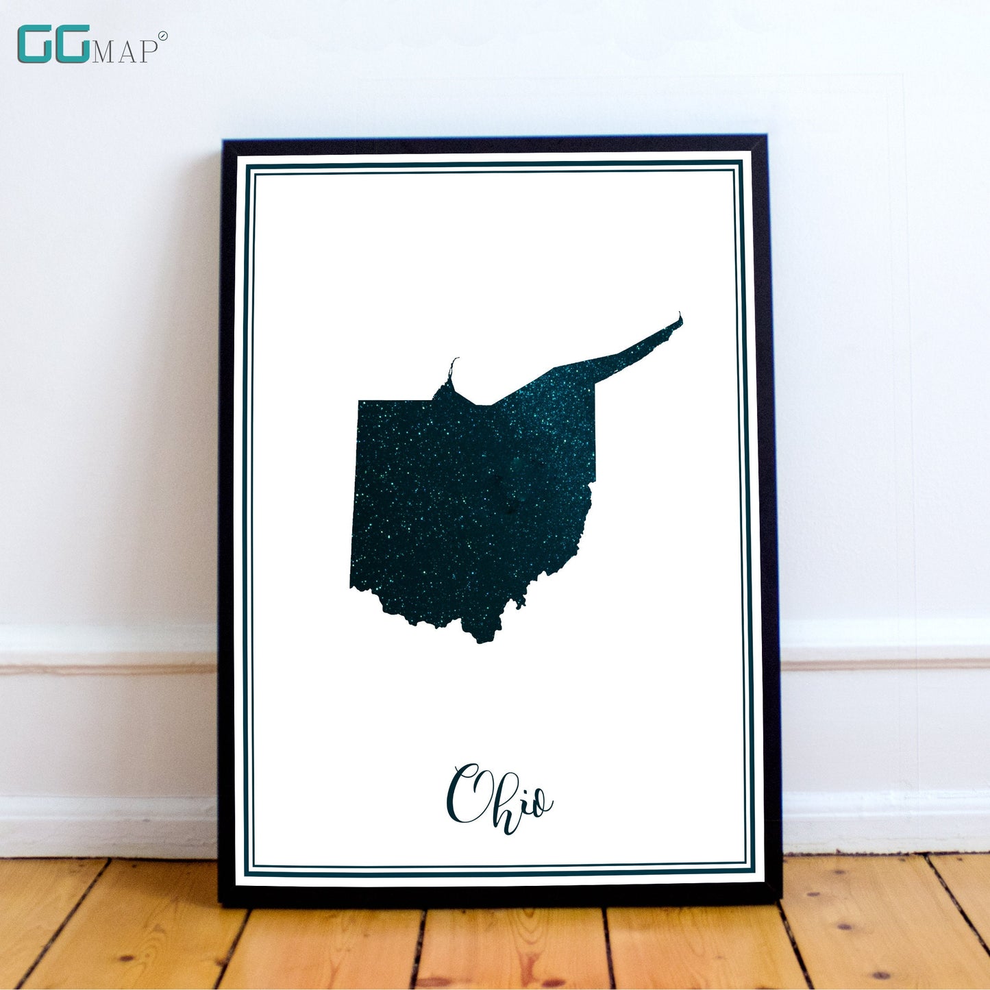 OHIO map - Ohio stars map - Travel poster - Home Decor - Wall decor - Office map - Ohio gift - GeoGIS studio