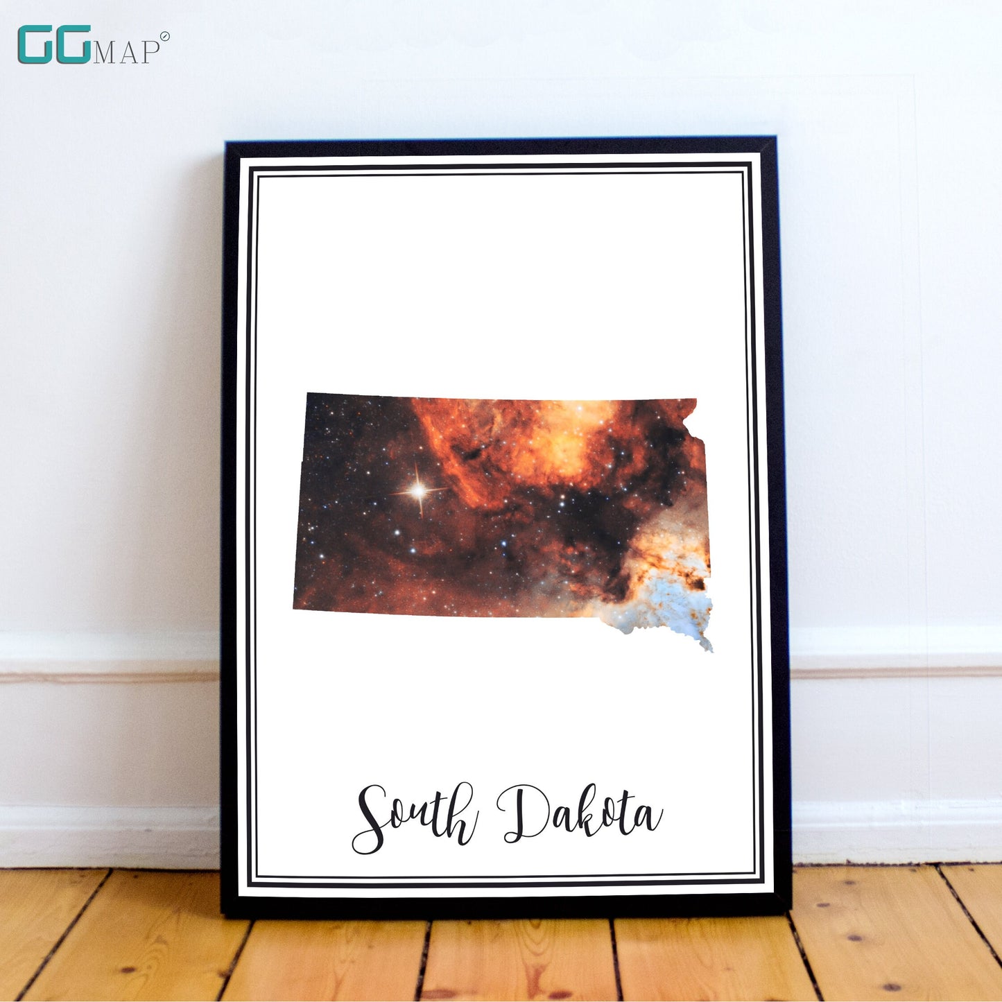 SOUTH DAKOTA map - South Dakota Omega nebula map - Travel poster - Wall decor - Office map - South Dakota gift - GeoGIS studio