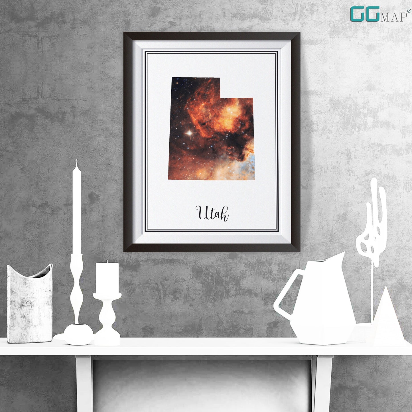 UTAH map - Utah Omega nebula map - Travel poster - Wall decor - Office map - Utah gift - GeoGIS studio