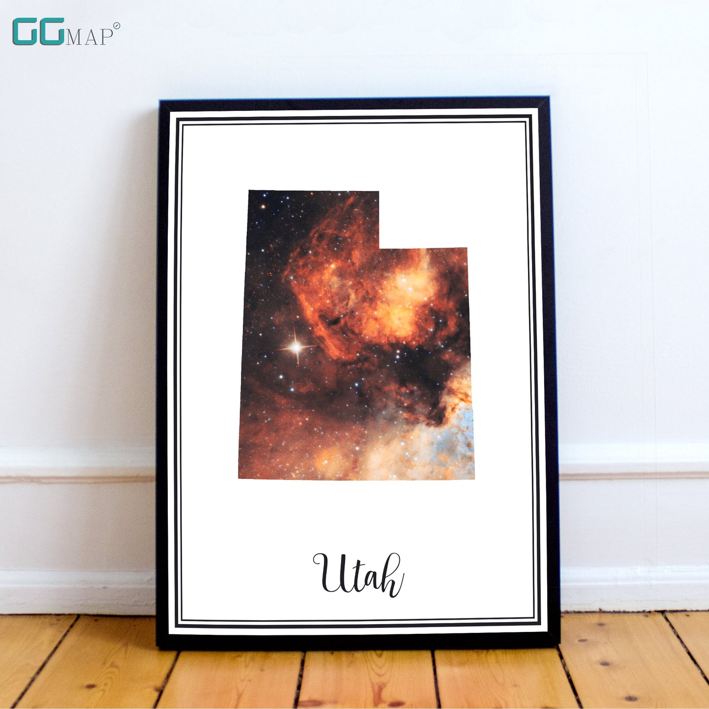 UTAH map - Utah Omega nebula map - Travel poster - Wall decor - Office map - Utah gift - GeoGIS studio