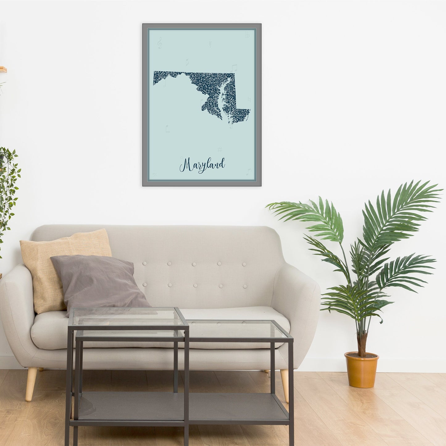 MARYLAND map - Maryland Music Blue map - Travel poster - Home Decor - Wall decor - Office map - Maryland gift - GGmap - Maryland poster