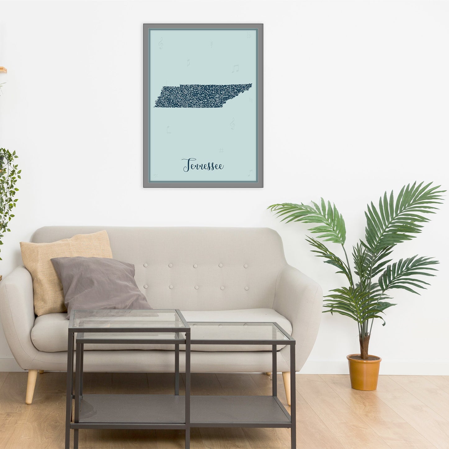 TENNESSEE map - Tennessee Music Blue map - Travel poster - Home Decor - Wall decor - Office map - Tennessee gift - GGmap - Tennessee poster