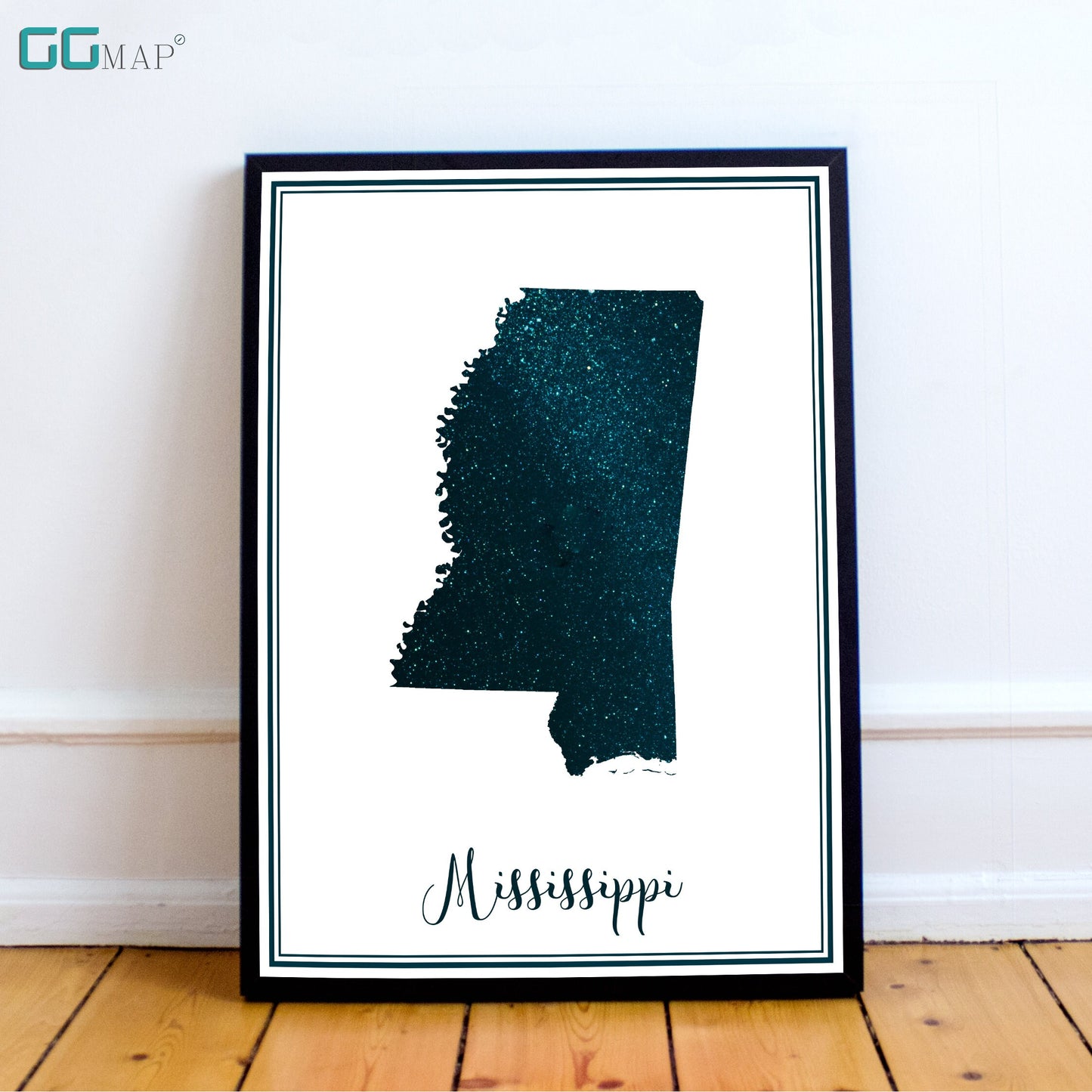 MISSISSIPPI map- Mississippi stars map - Mississippi Travel poster - Home Decor - Wall decor - Office map - Mississippi gift - GeoGIS studio