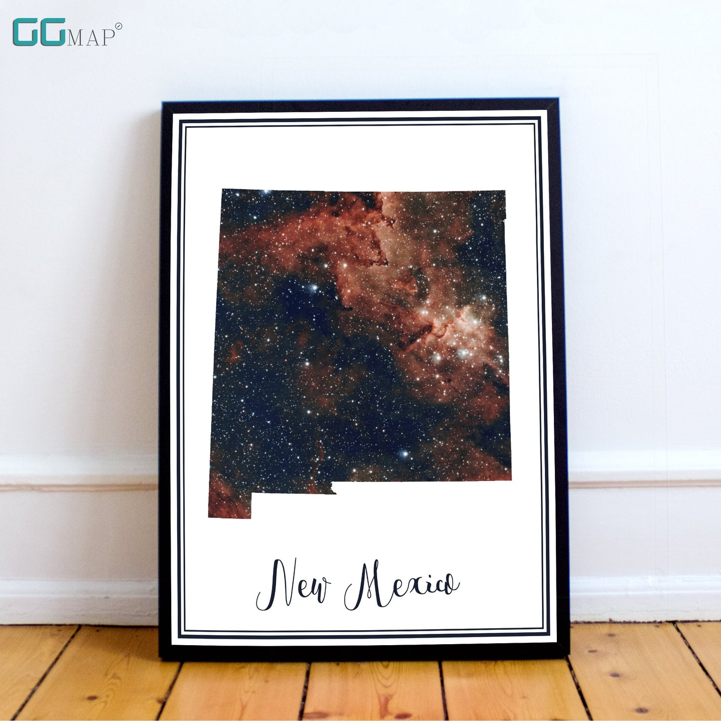 NEW MEXICO map - New Mexico heart nebula map - Home Decor - Wall decor - Office map - New Mexico gift - GeoGIS studio