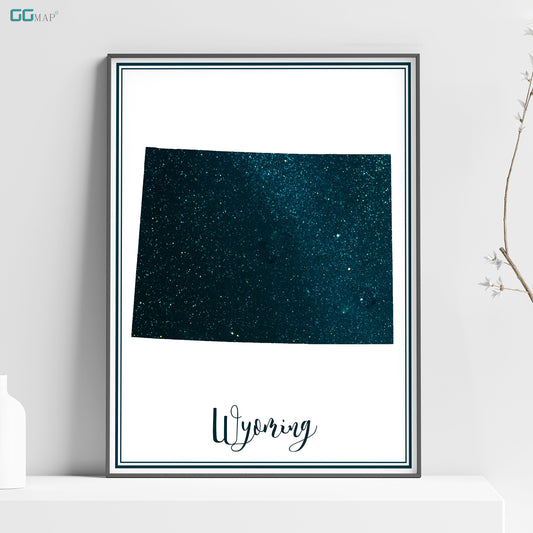 WYOMINGmap - Wyoming stars map - Wyoming Travel poster - Home Decor - Wall decor - Office map - Wyoming gift - GeoGIS studio