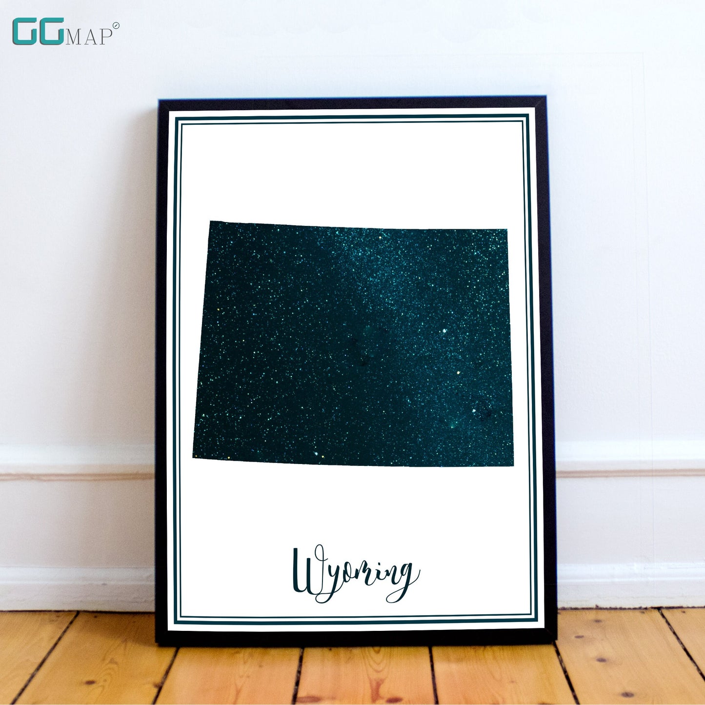 WYOMINGmap - Wyoming stars map - Wyoming Travel poster - Home Decor - Wall decor - Office map - Wyoming gift - GeoGIS studio