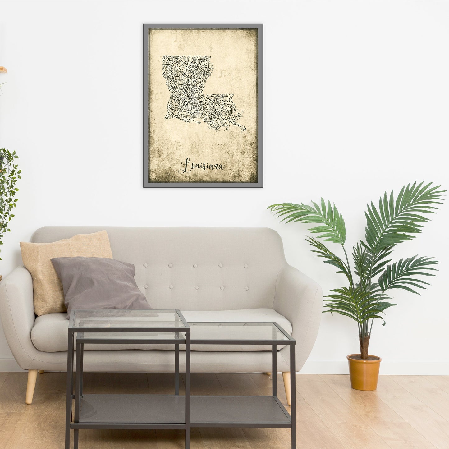 LOUISIANA map - Louisiana Music map - Travel poster - Wall decor - Office map - Louisana gift - GGmap - Louisiana poster