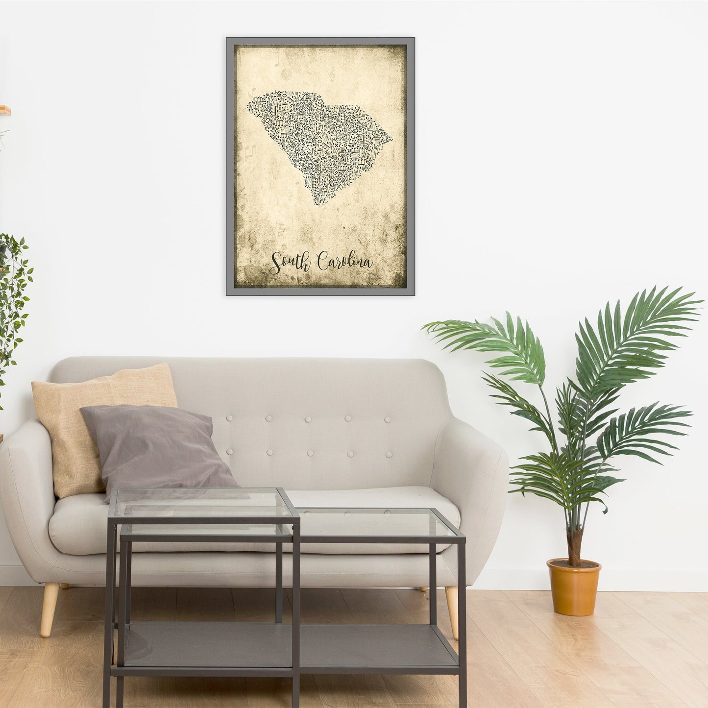 SOUTH CAROLINA map - South Carolina usic map - Travel poster - Home Decor - Wall decor - Office map - South Carolina gift - GGmap - poster