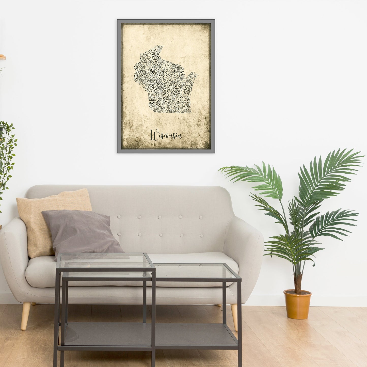 WISCONSIN map - Wisconsin Music map - Travel poster - Wall decor - Office map - Wisconsin gift - GGmap - Wisconsin poster