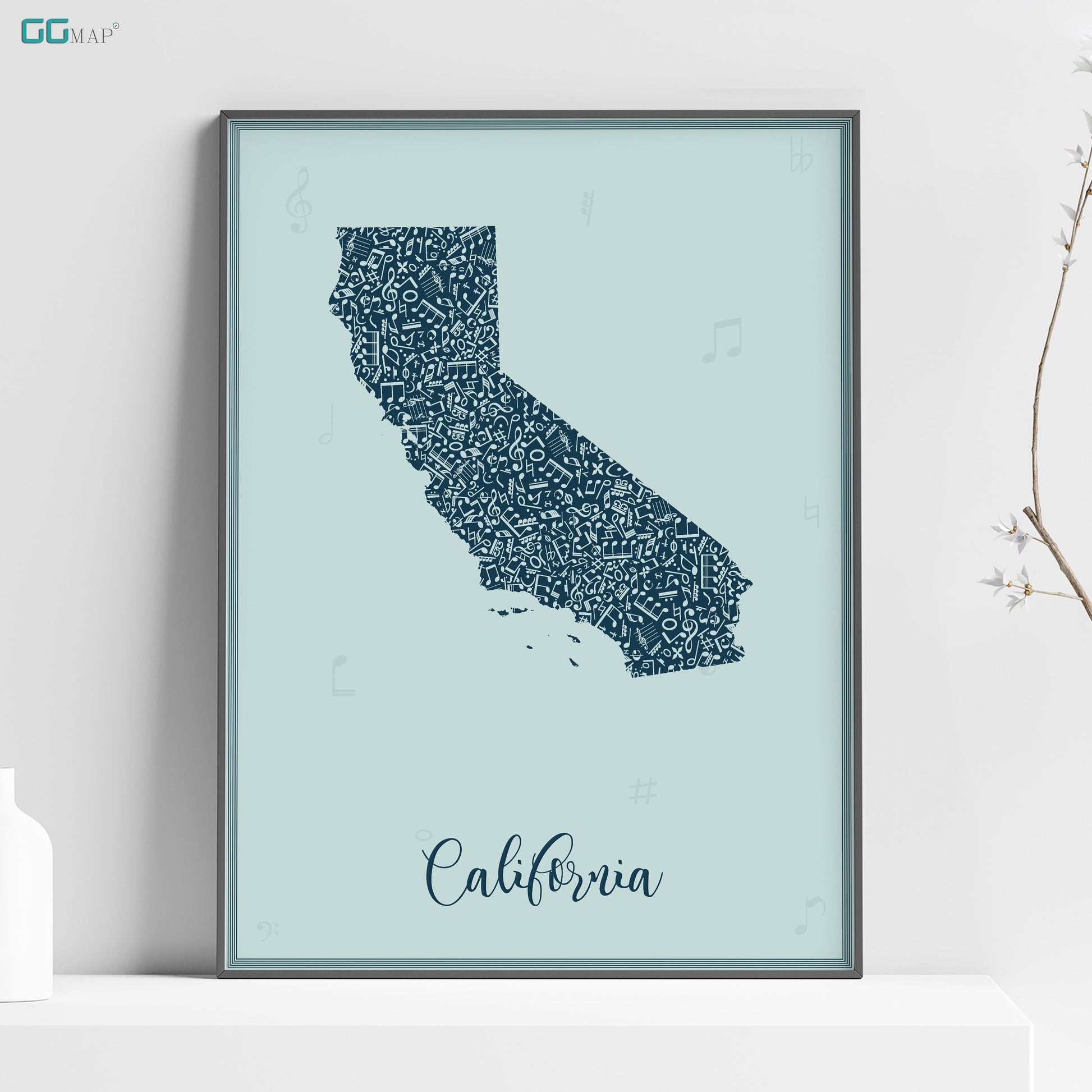 a poster of the state of california