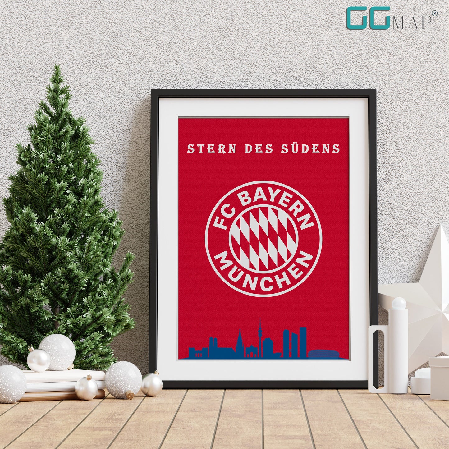 BAYERN MÜNCHEN Skyline Poster - Bayern Munchen print - Home Decor Bayern Munchen - Stern Des Sudens - Munchen Skyline - Printed Map