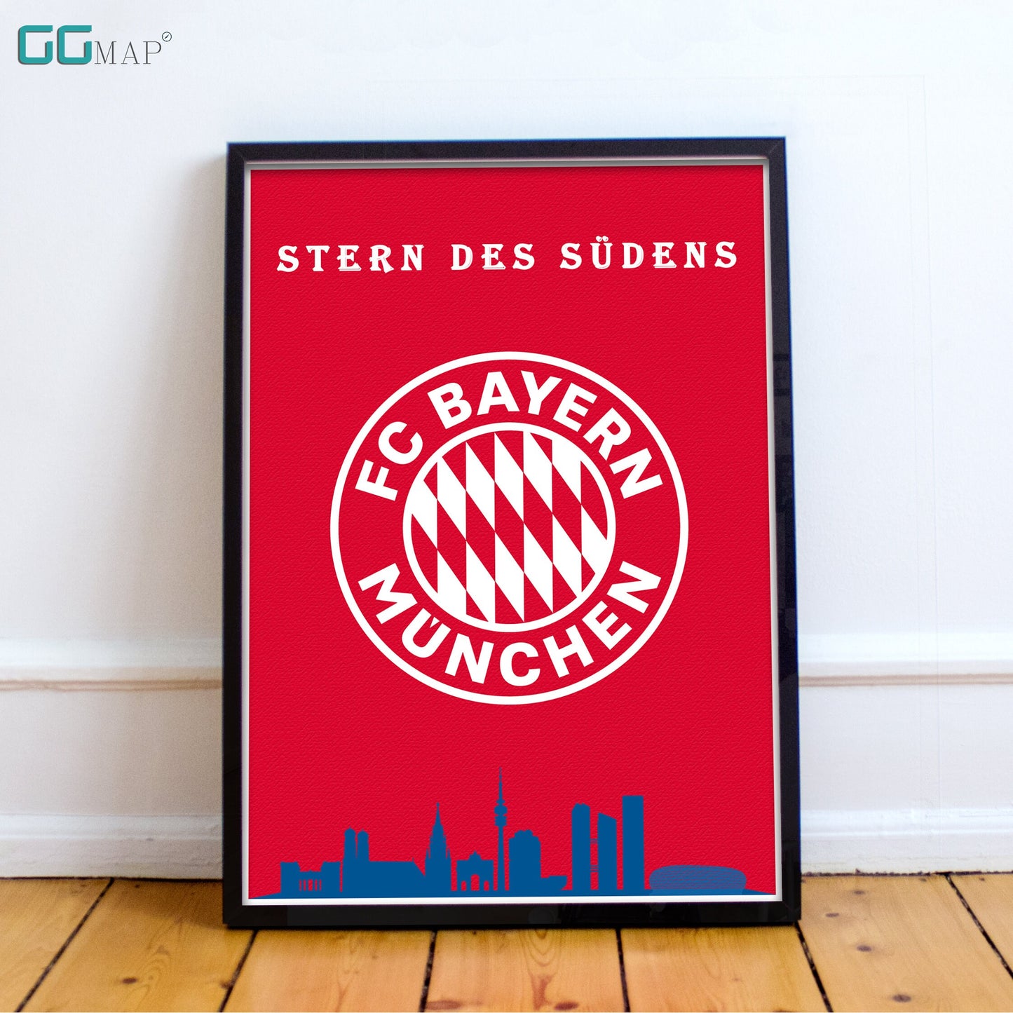 BAYERN MÜNCHEN Skyline Poster - Bayern Munchen print - Home Decor Bayern Munchen - Stern Des Sudens - Munchen Skyline - Printed Map