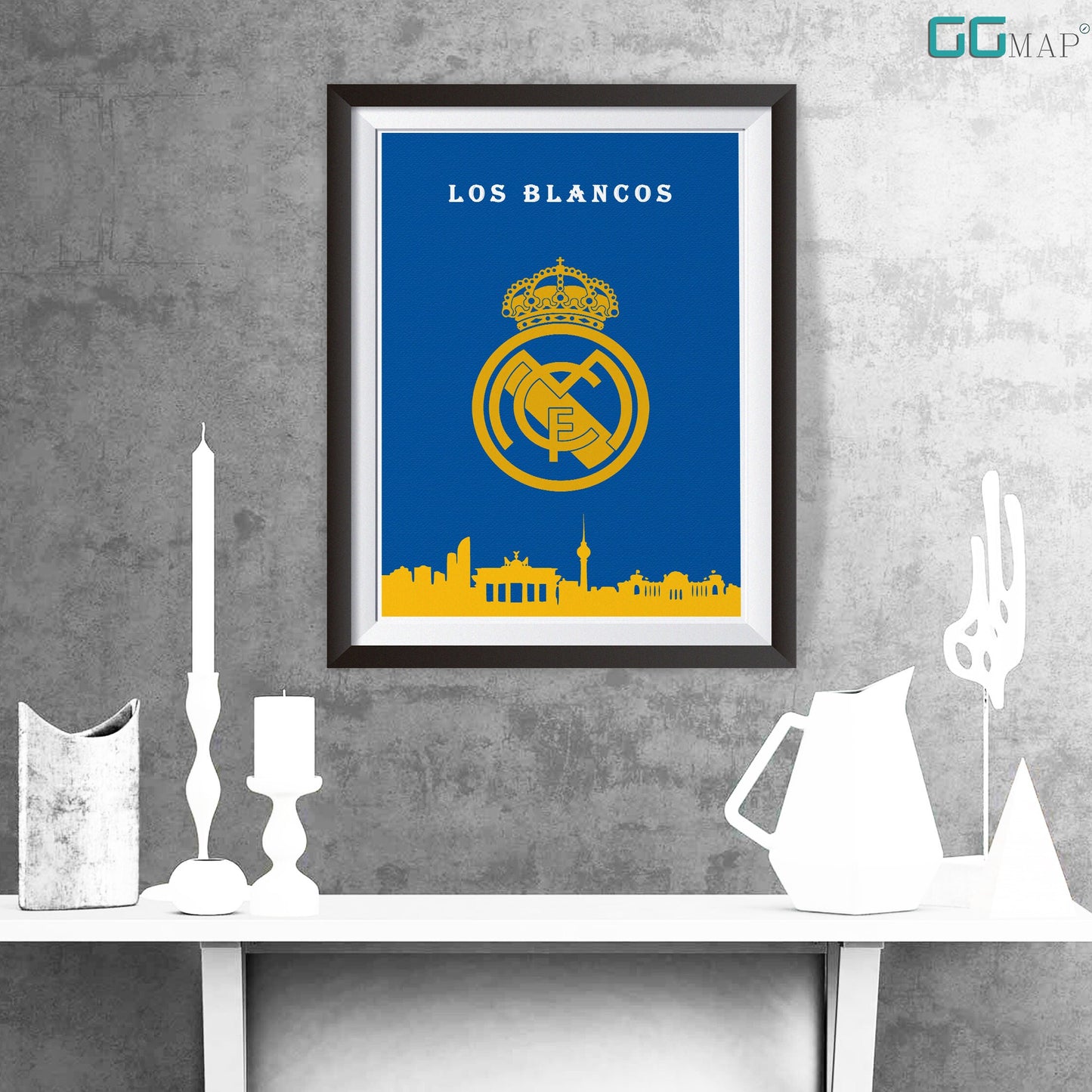 REAL MADRID Skyline Poster - Real Madri Print - Home Decor Real Madrid - Wall decor - Los Blancos - Madrid Skyline - Printed Map