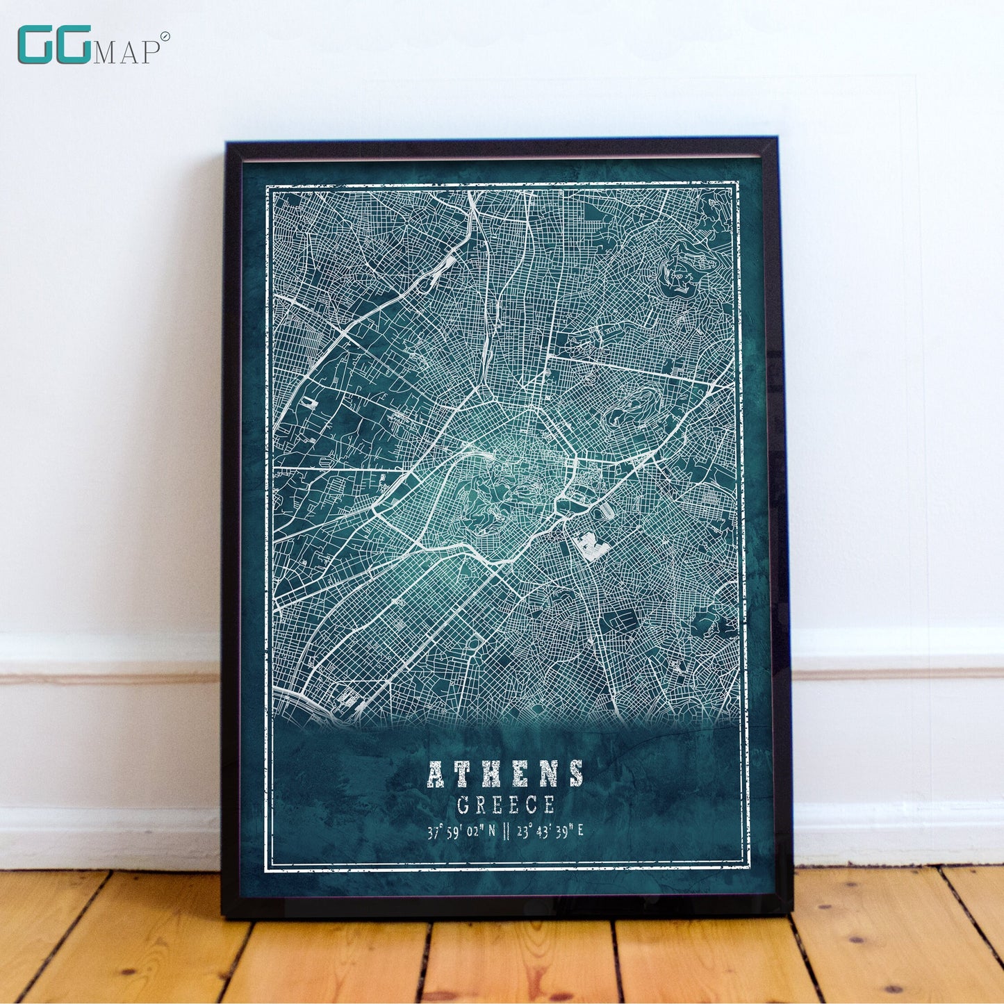 City map of ATHENS - Home Decor - Wall decor - Office map - Travel map - Print map - Frozen map - Athens map - Map art - Greece