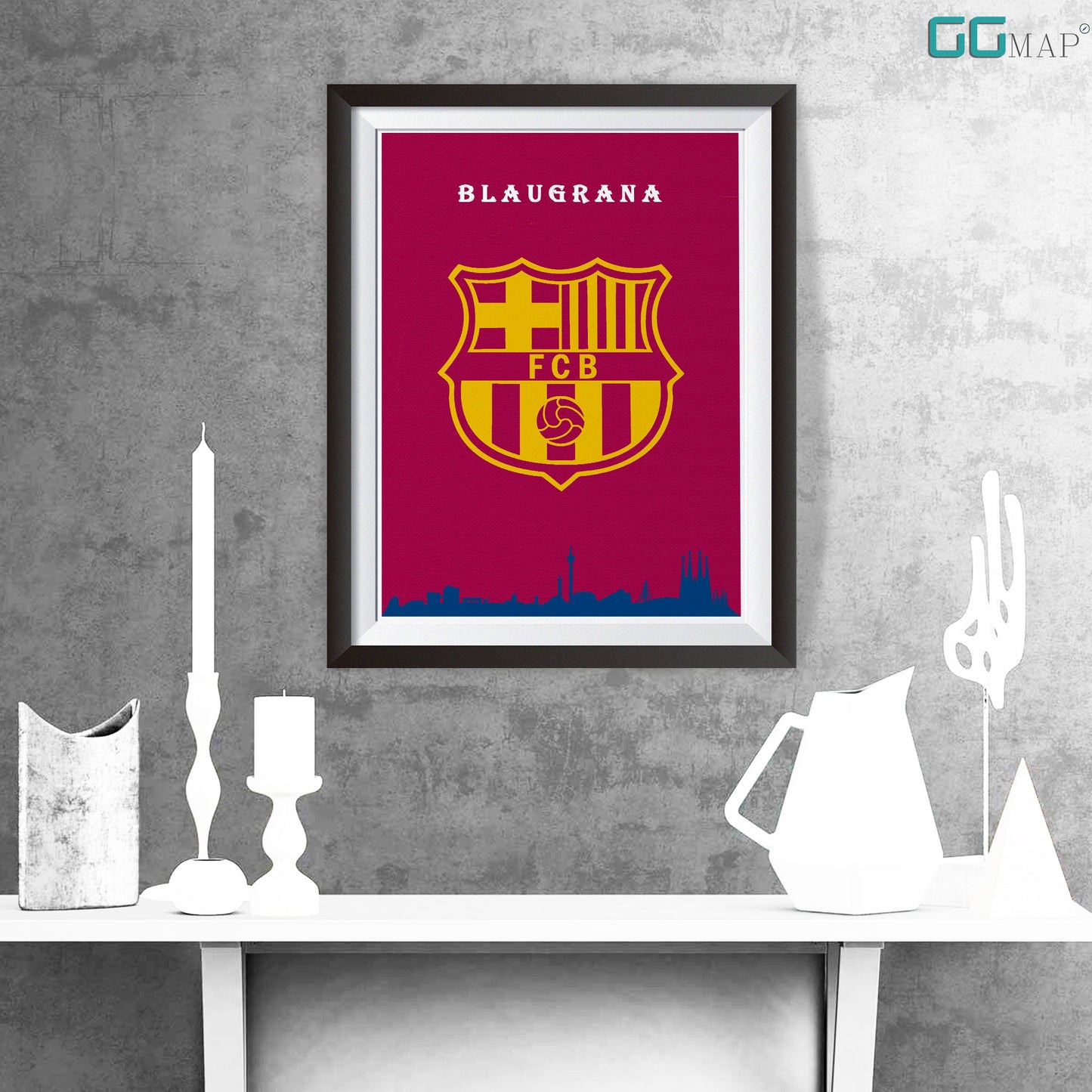 BARCELONA Skyline Poster - Barcelona print - Home Decor Barcelona - Wall decor - Blaugrana - Barcelona Skyline - Printed Map