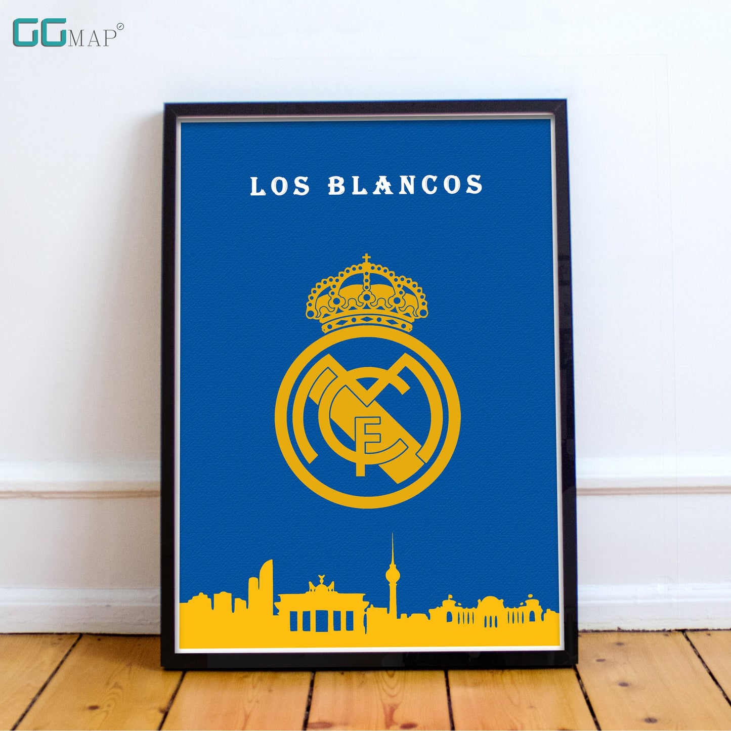 REAL MADRID Skyline Poster - Real Madri Print - Home Decor Real Madrid - Wall decor - Los Blancos - Madrid Skyline - Printed Map