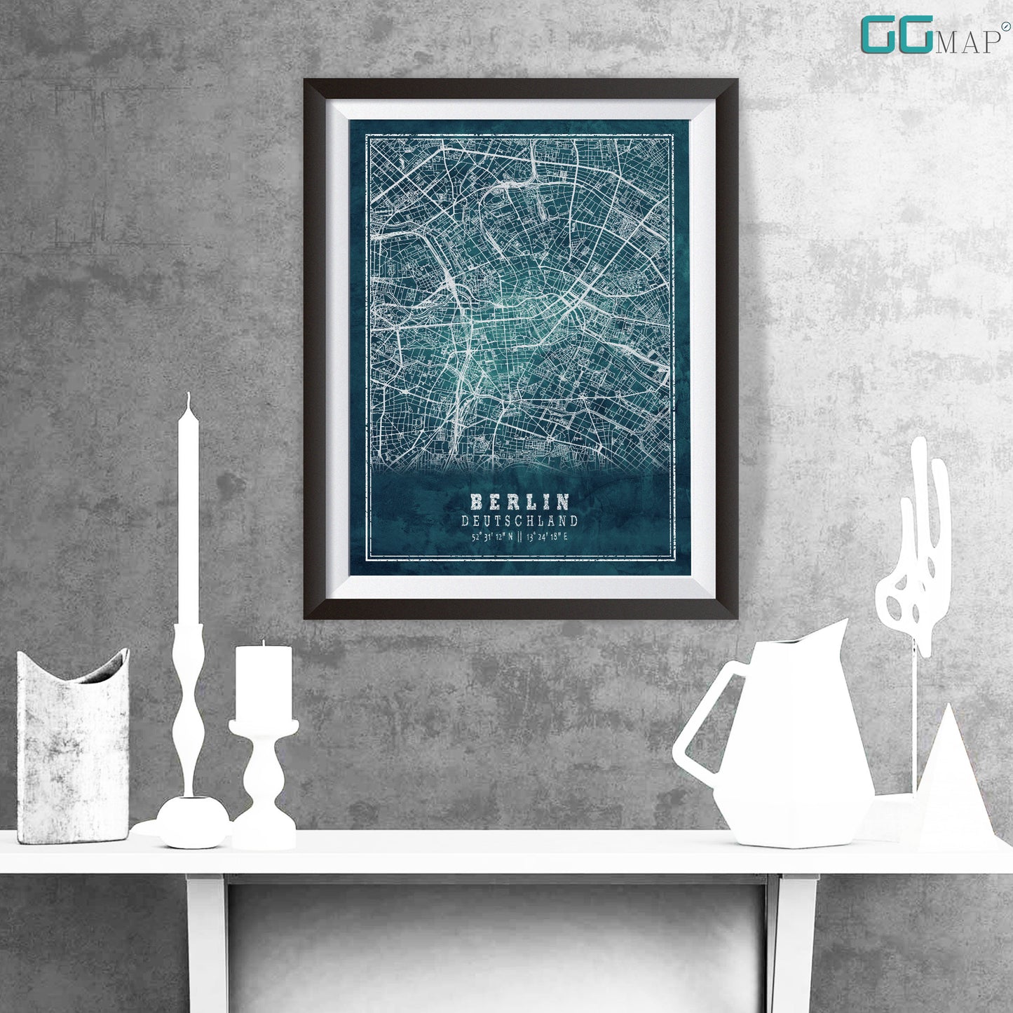 City map of BERLIN - Home Decor - Wall decor - Office map - Travel map - Print map - Frozen map - Berlin map - Map art - Germany