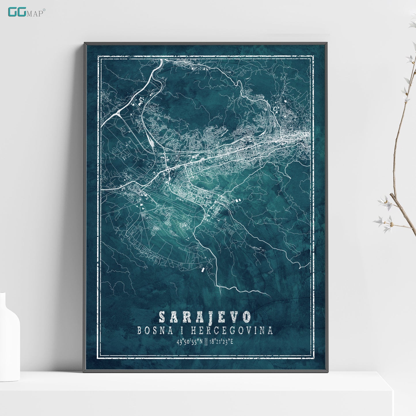 a poster of a map of the city of sarajevo