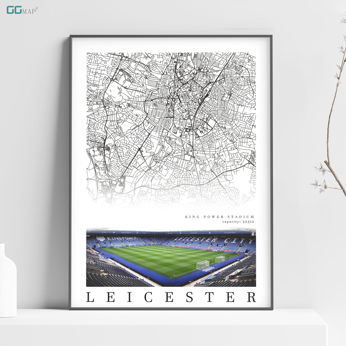 a poster of a soccer field in manchester