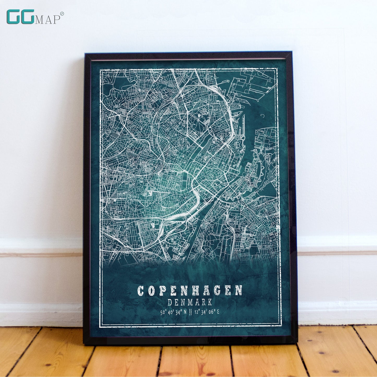 City map of COPENHAGEN - Home Decor - Wall decor - Office map - Travel map - Print map - Frozen map - Copenhagen map - Map art - Denmark