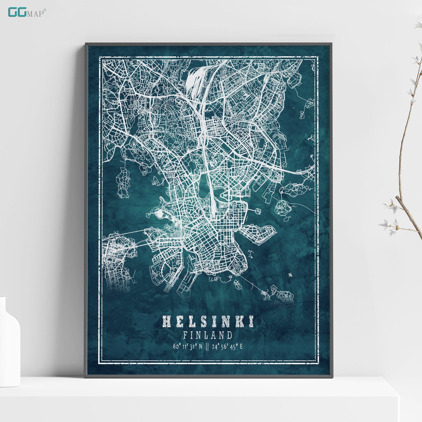 a poster of a map of the city of helsing