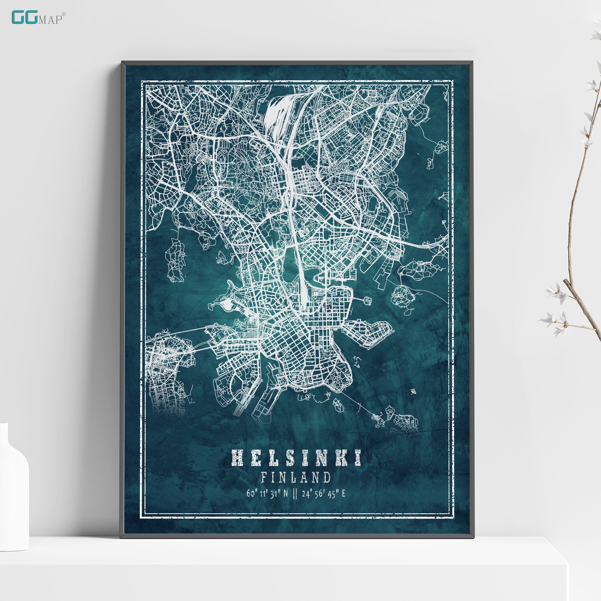 a poster of a map of the city of helsing