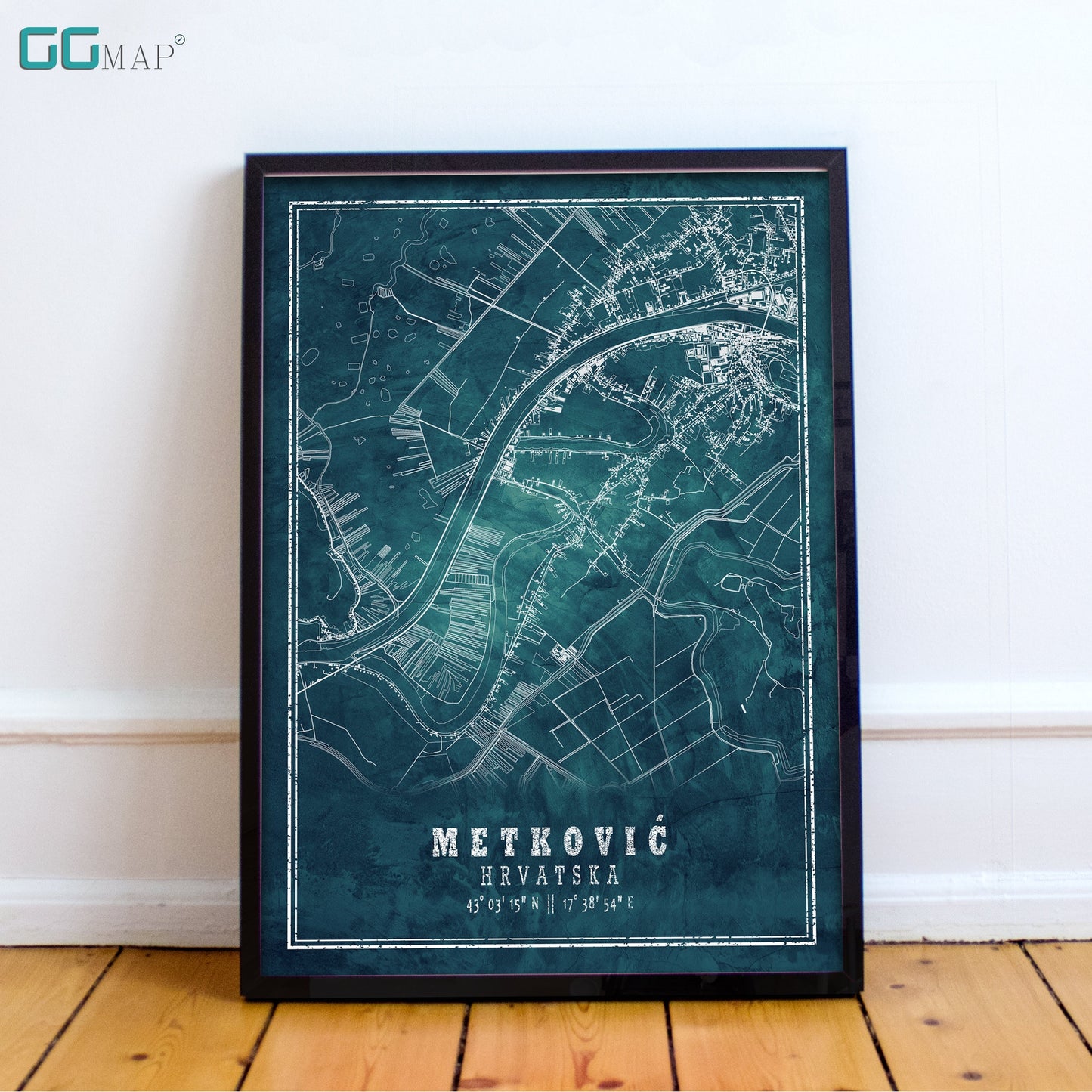 City map of METKOVIĆ - Home Decor - Wall decor - Office map - Travel map - Print map - Frozen map - Metković map - Map art - Hrvatska