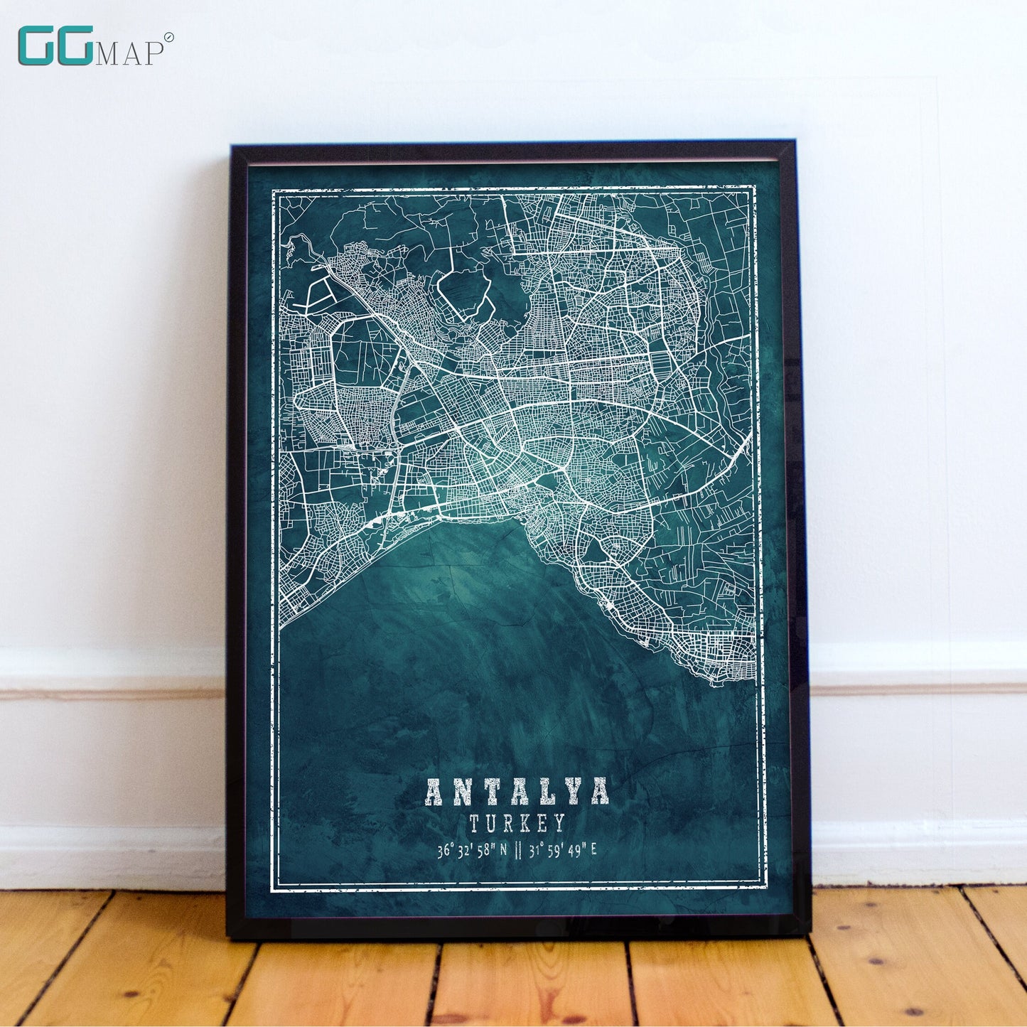 City map of ANTALYA - Home Decor - Wall decor - Office map - Travel map - Print map - Frozen map - Antalya map - Map art - Turkey