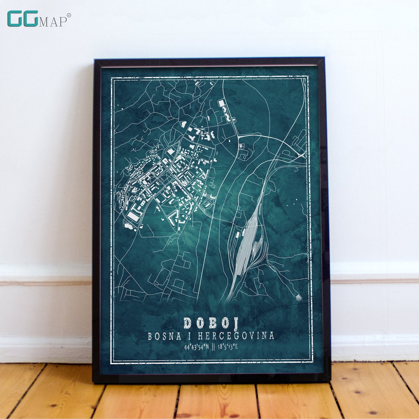 City map of DOBOJ - Home Decor - Wall decor - Office map - Travel map - Print map - Frozen map - Doboj map - Map art - Bosna i Hercegovina