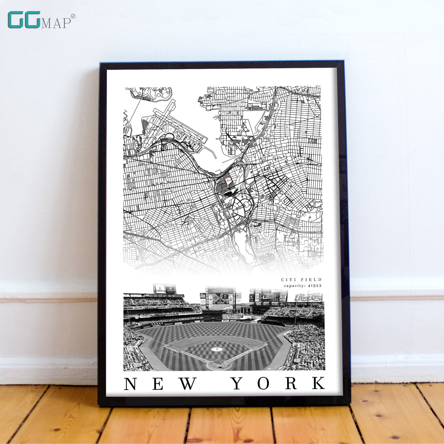 City map of NEW YORK - Home Decor New York - Citi Field wall decor - New York poster - New York Mets - Print map