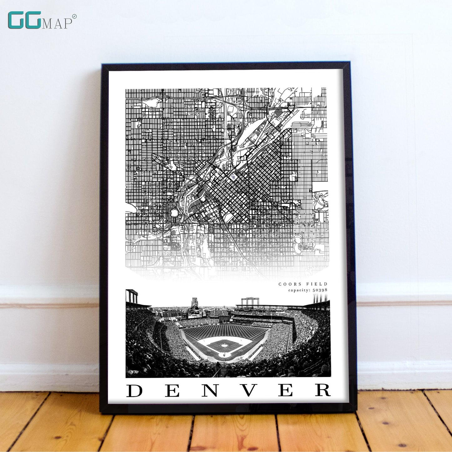 City map of DENVER - Home Decor Denver - Coors Field wall decor - Denver poster - Colorado Rockies - Print map