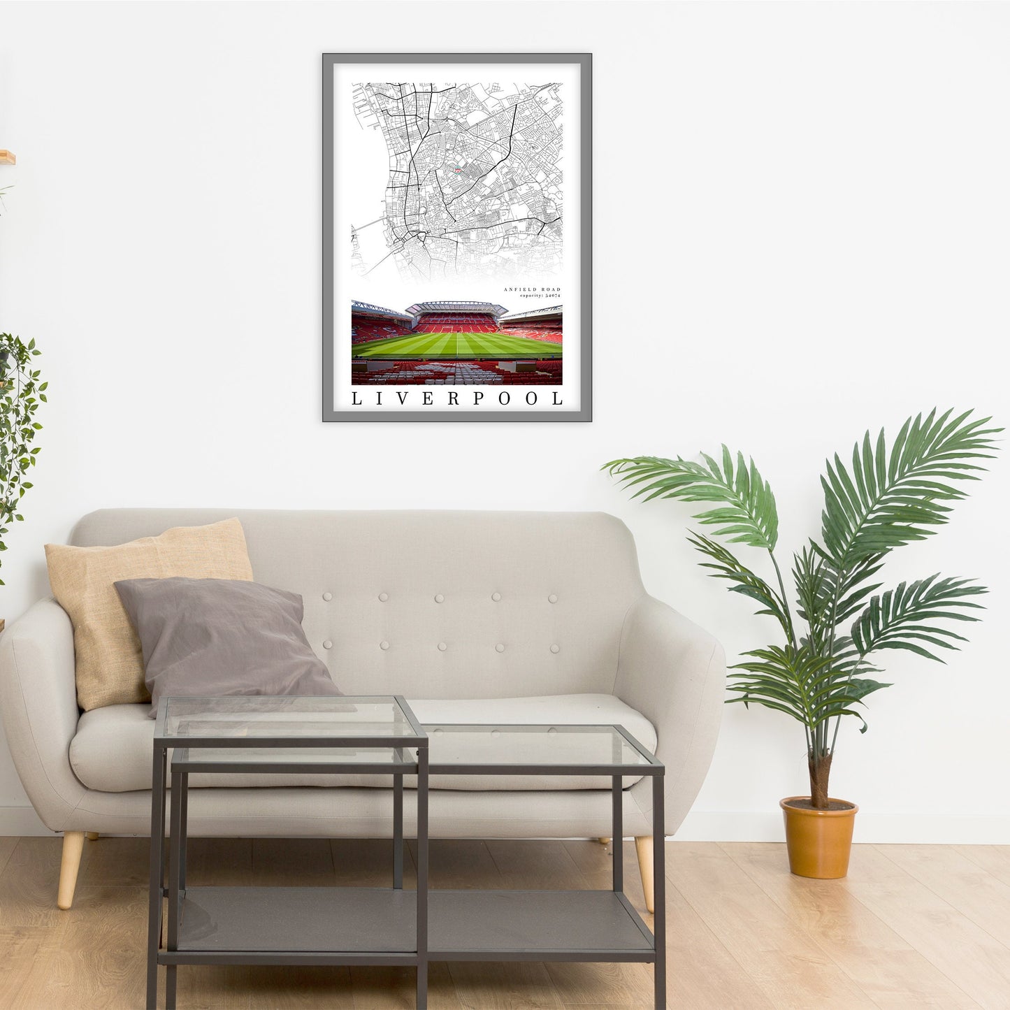 City map of LIVERPOOL - Anfield Stadium - Home Decor Anfield - Wall decor - Anfield gift - Print map - Liverpool Stadium