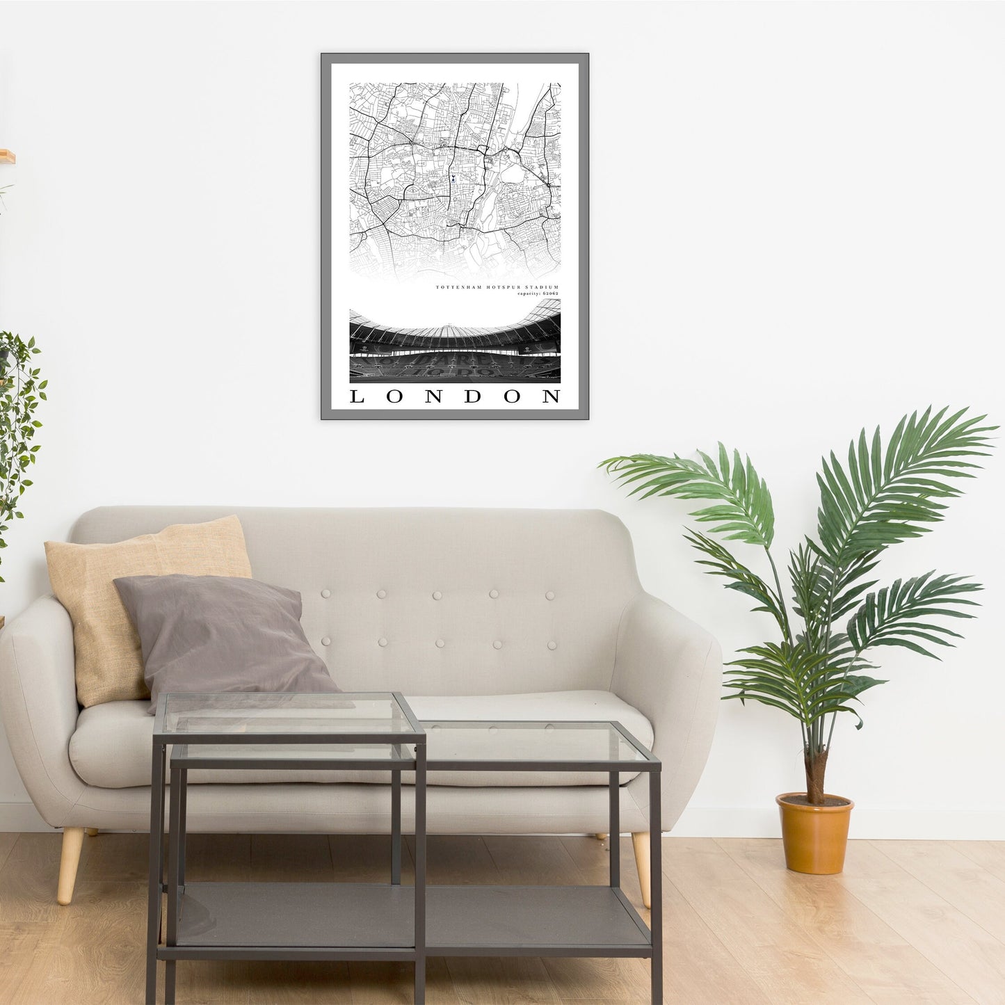 City map of LONDON - Tottenham Hotspur Stadium - Home Decor Tottenham Hotspur - Wall decor - Tottenham Hotspur - Tottenham gift - Print map