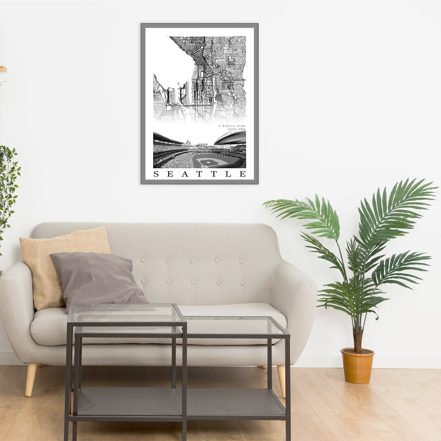 City map of SEATTLE - Home Decor Seattle - T-Mobile Park wall decor - Seattle poster - Seattle Athletics - Print map - Seattle Mariners