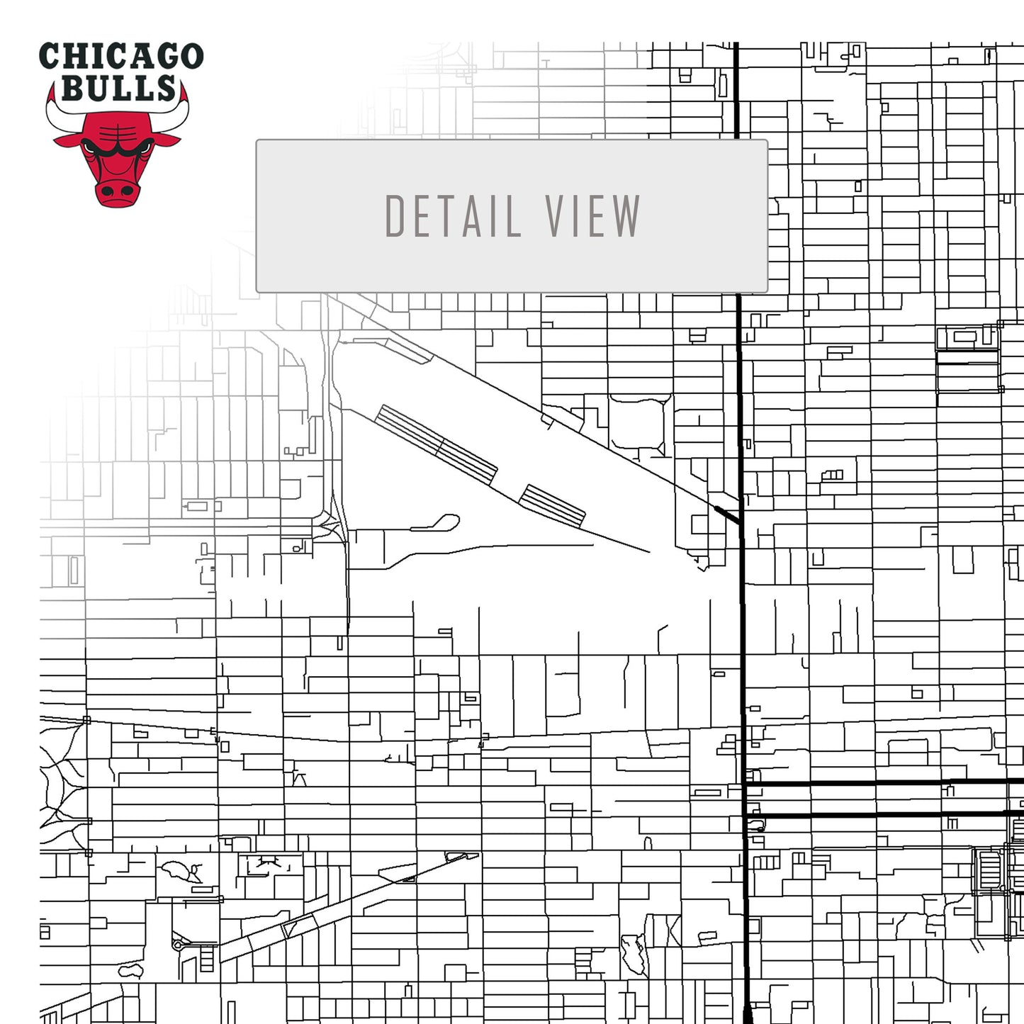 City map of CHICAGO - United Center - Home Decor Chicago - United Center wall decor - Chicago poster - United Center gift - Print map