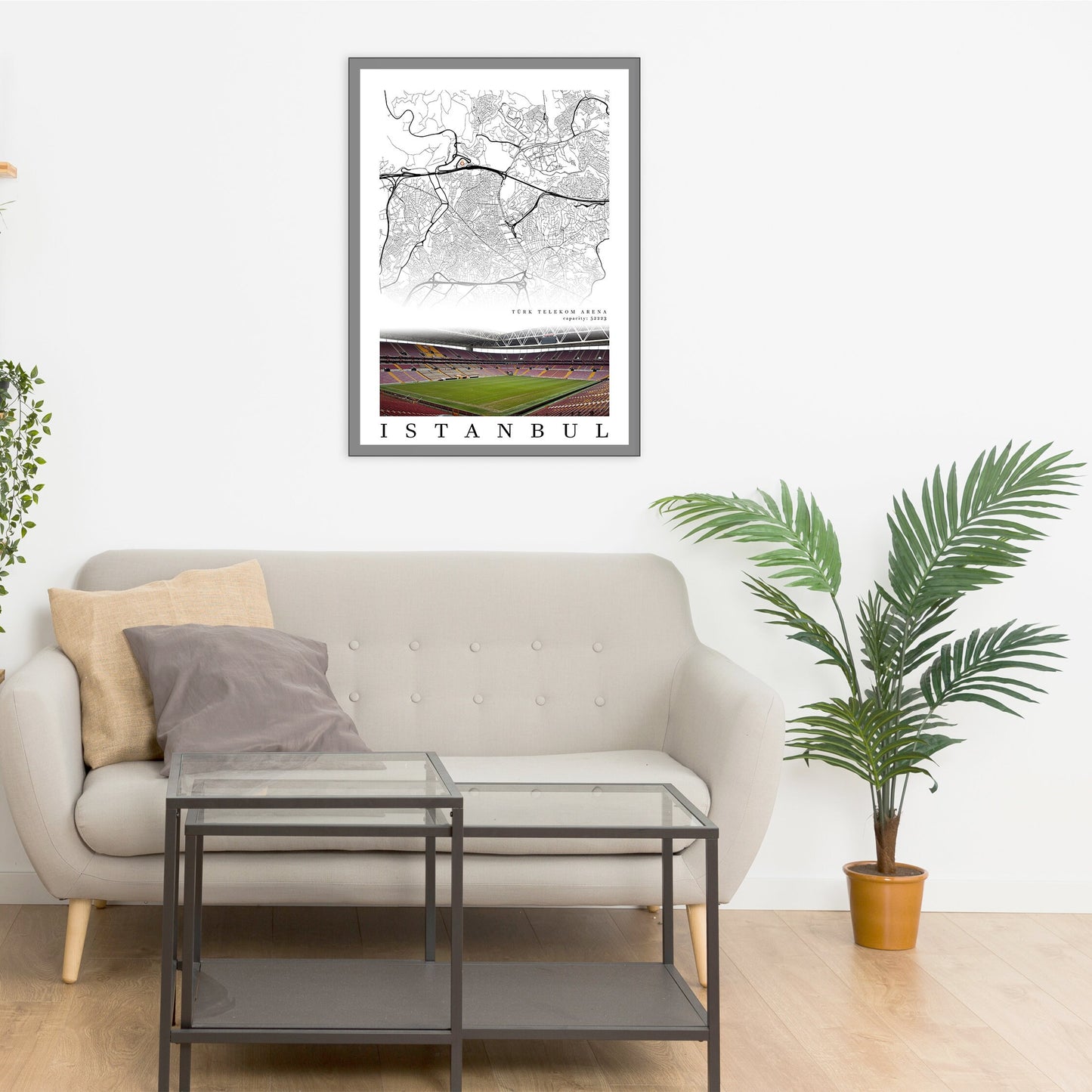 City map of ISTANBUL - Trk Telekom Arena - Wall Decor Trk Telekom Arena - Galatasaray stadium - Trk Telekom Arena gift - Print map