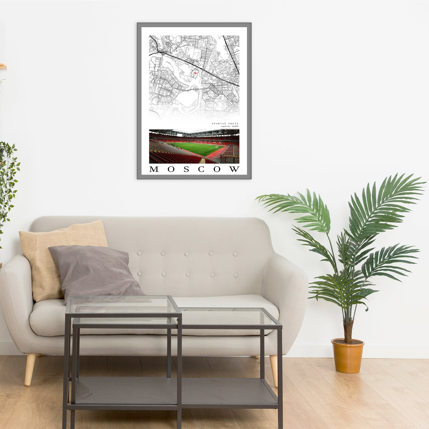 City map of MOSCOW - Spartak arena - Home Decor Spartak arena - Spartak arena gift - Spartak arena wall decor - Print map