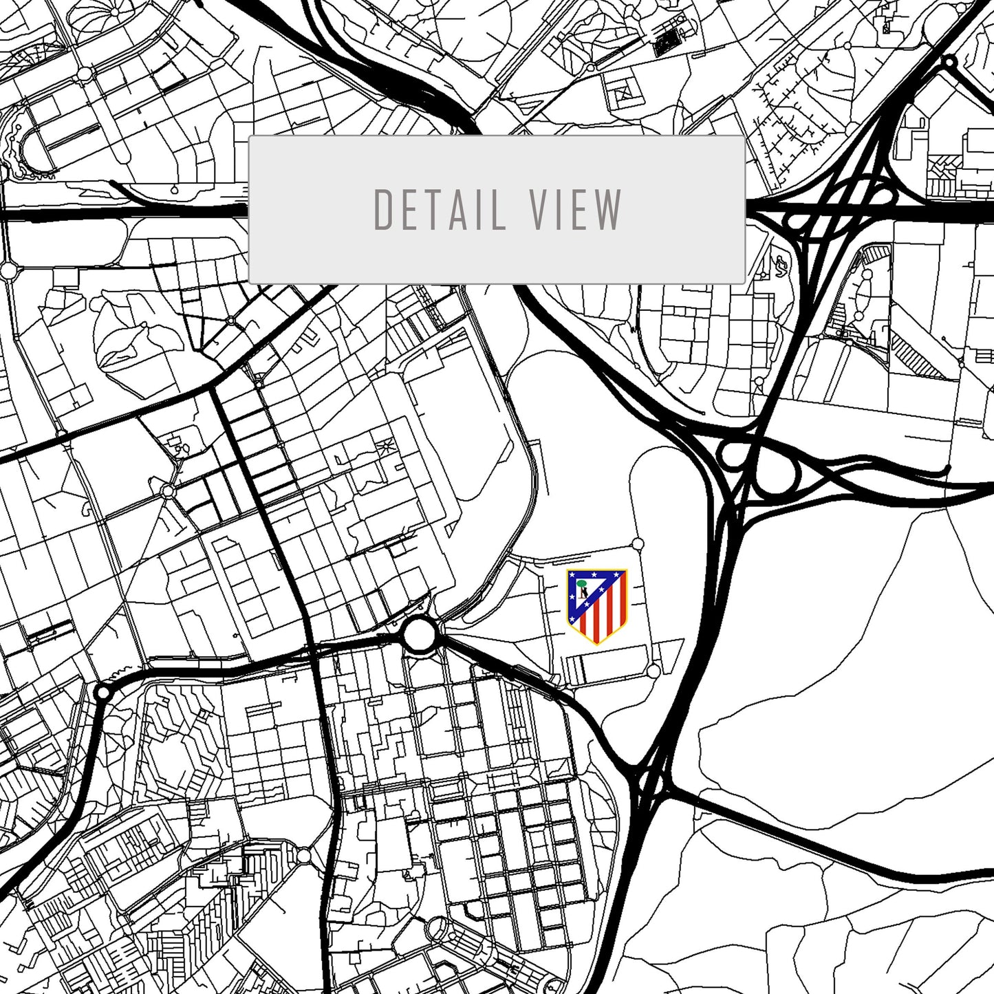 City map of MADRID - Wanda Metropolitano Stadium - Home Decor Wanda Metropolitano - Wanda Metropolitano - Estadio Wanda Metropolitano poster