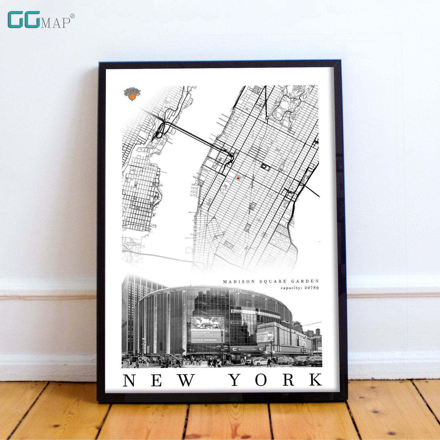 City map of NEW YORK - Madison Square Garden - Home Decor New York - Madison Square Garden wall decor - New York poster - Print map