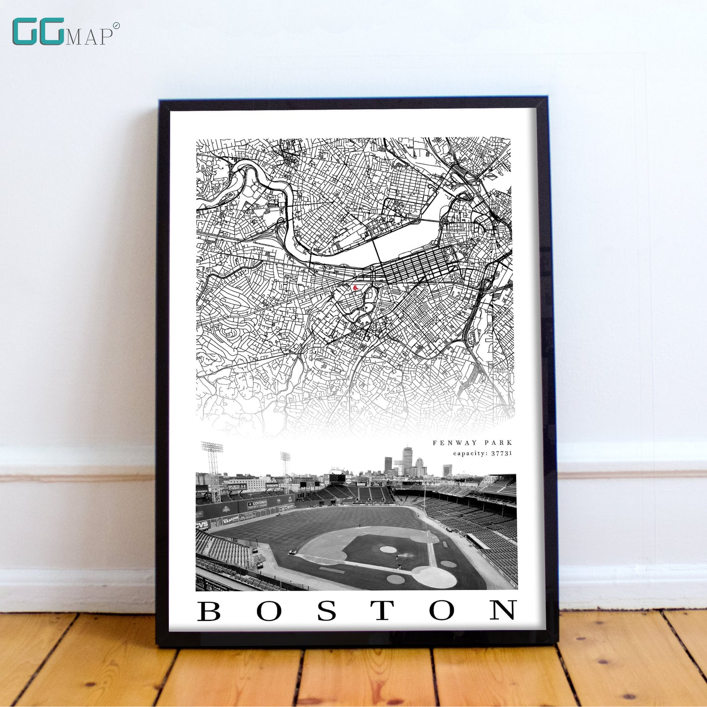 City map of BOSTON - Fenway Park - Home Decor New York - Fenway Park wall decor - Boston poster - Print map - Red Sox