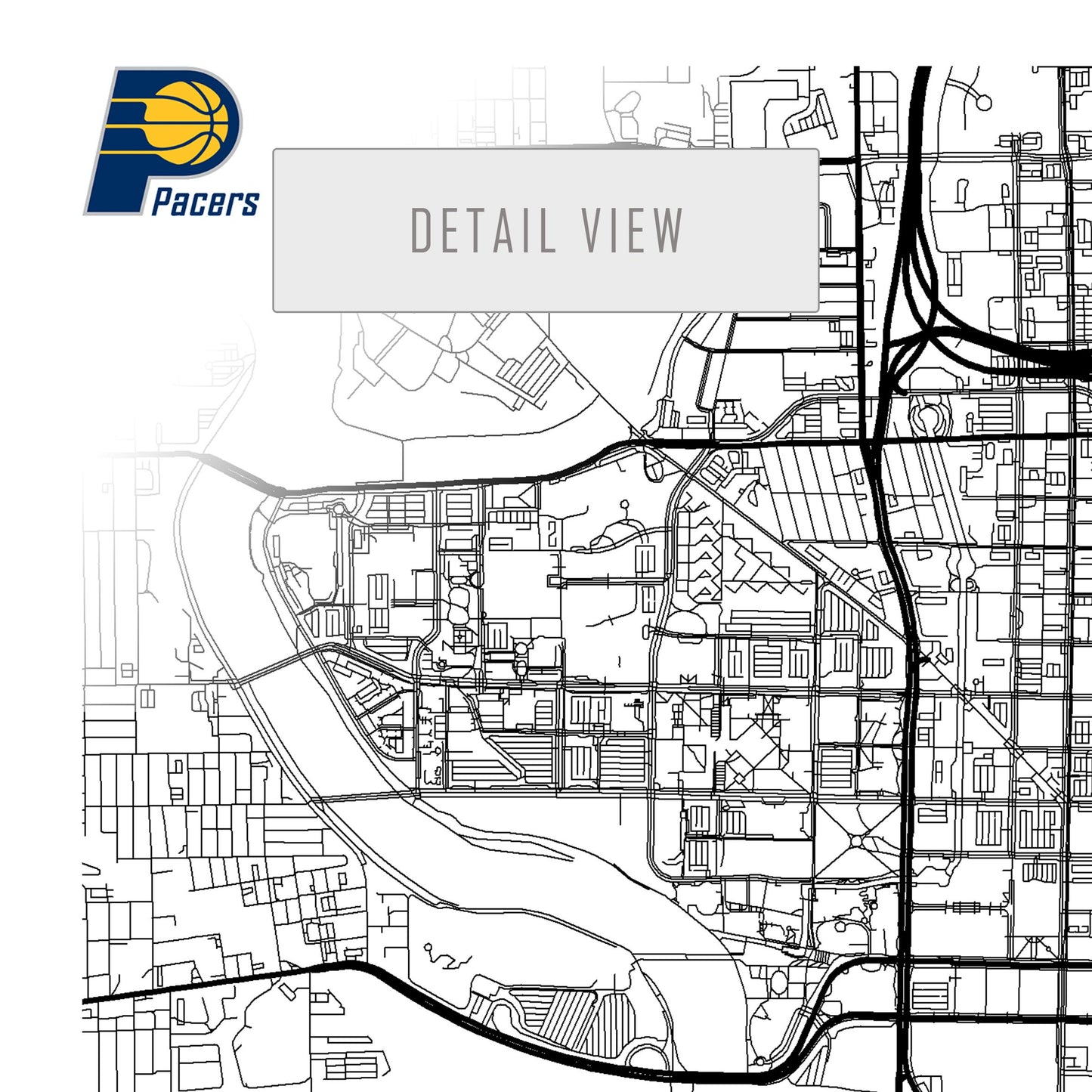 City map of INDIANAPOLIS - Bankers Life Fieldhouse - Home Decor Indianapolis - Bankers Life Fieldhouse gift - Indianapolis poster -Print map