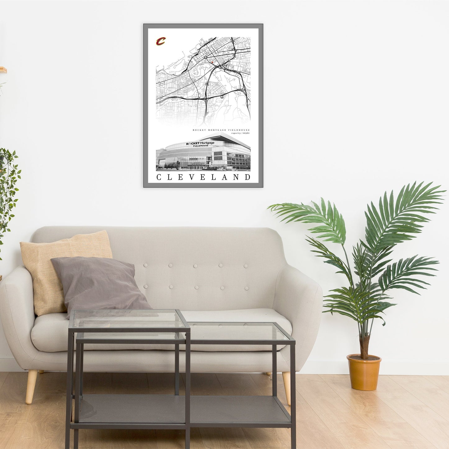 City map of CLEVELAND - Rocket Mortgage FieldHouse - Home Decor Cleveland - Cleveland wall decor - Cleveland poster - Print map