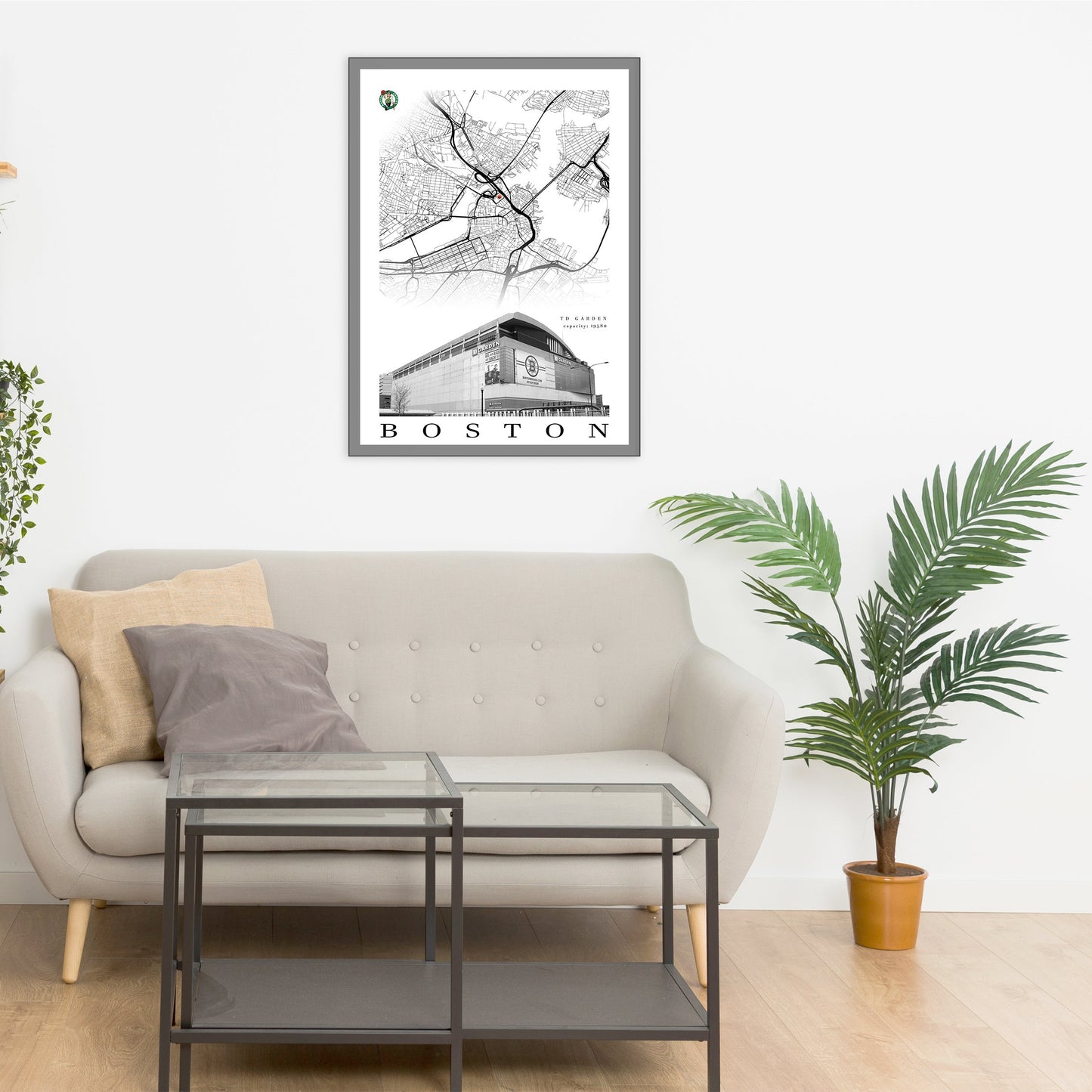 City map of BOSTON - TD Garden - Home Decor Boston - TD Garden wall decor - Boston poster - Boston gift - Print map