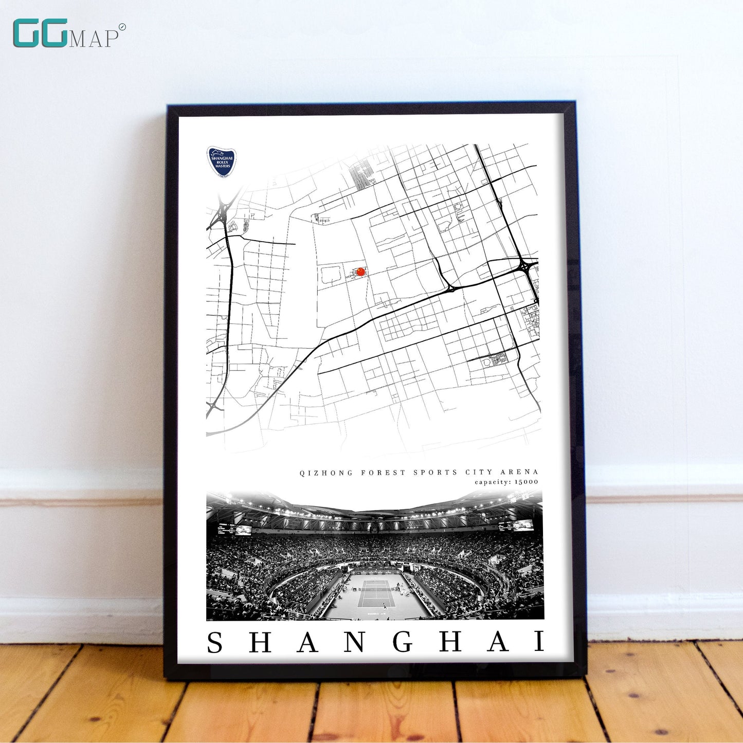 City map of SHANGHAI - Qizhong Forest Sports City Arena - Qizhong Forest Sports City Arena gift - Print map