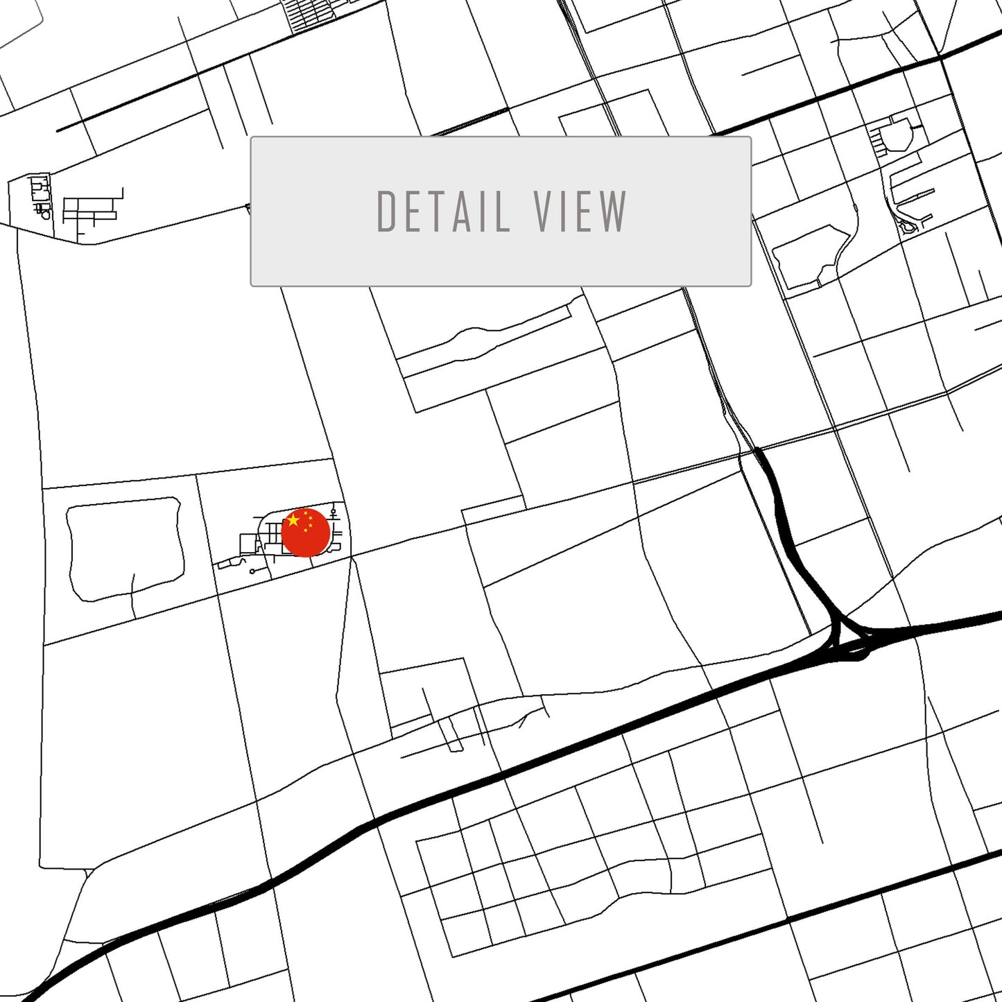 City map of SHANGHAI - Qizhong Forest Sports City Arena - Qizhong Forest Sports City Arena gift - Print map